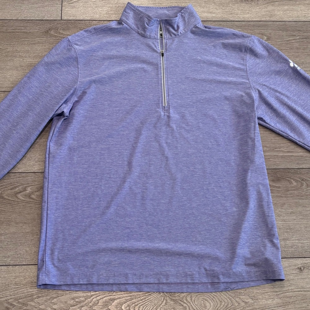 Straight Down 1/4 Zip Pullover Mens XL Purple Golf Activewear Preppy Casual